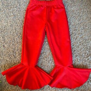 Red Flared Kids Christmas bell Bottoms 3T-4T